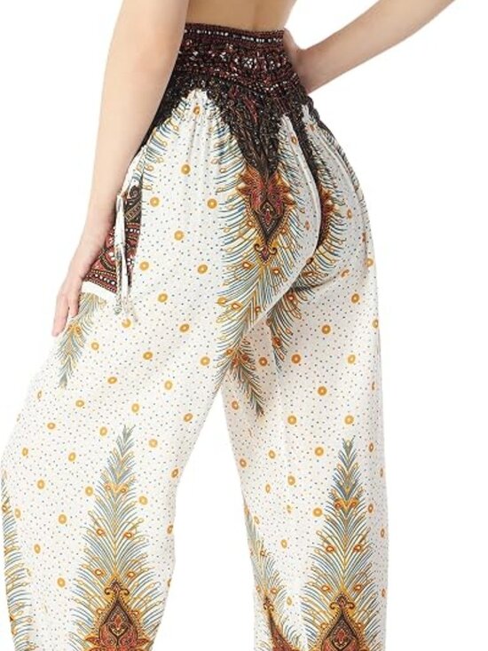 Pants - Boho High-Waist Flowy Yoga Harem Pants
